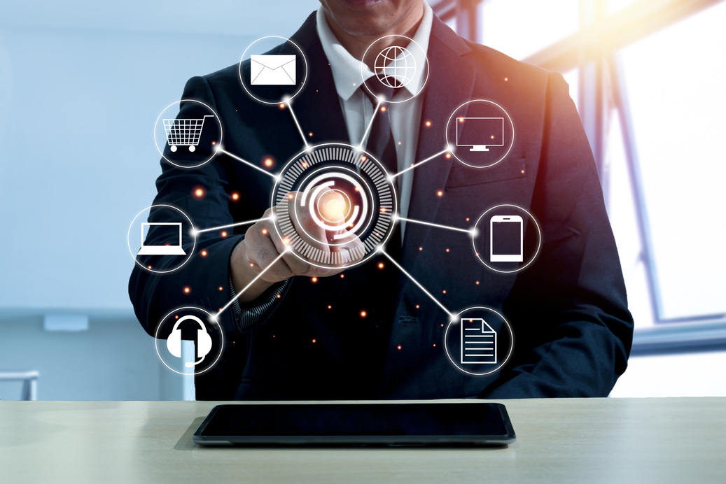 Businessman Pointing at a Chart